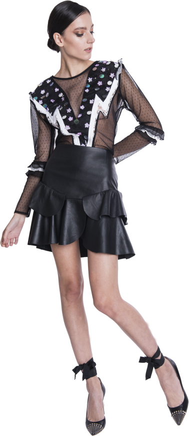 serene leather skirt